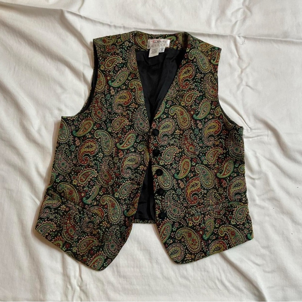 Talbots Multicolor Paisley Vest